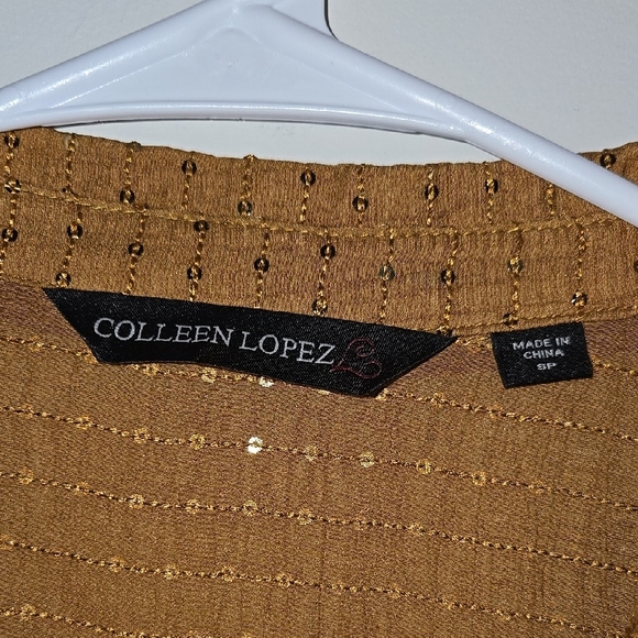 Colleen Lopez Brown Casual Button Down Shirt Relaxed Fit - Picture 4 of 6